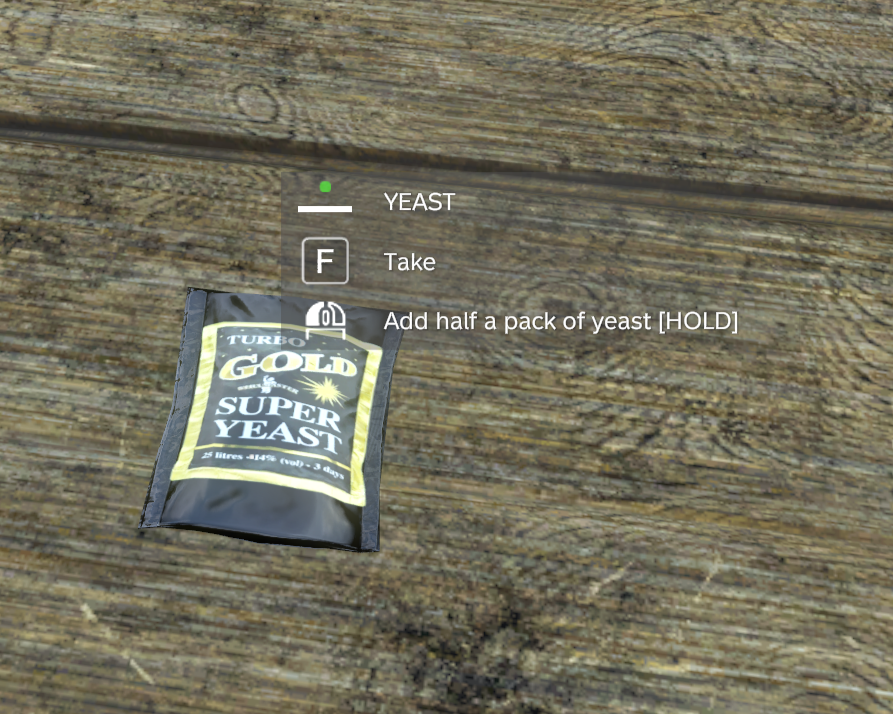 Prompt to add yeast to the moonshine mash