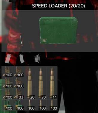 Speed Loader inventory holding ammo